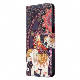 Folio Cover Xiaomi Redmi Note 9S / 9 Pro Elefanti Indiani