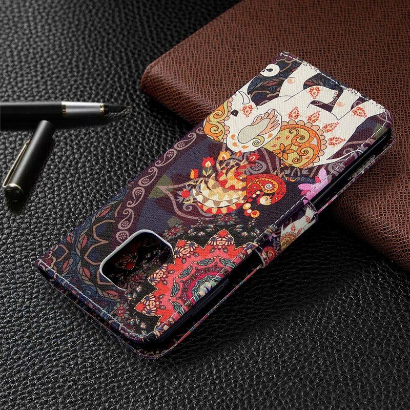 Folio Cover Xiaomi Redmi Note 9S / 9 Pro Elefanti Indiani
