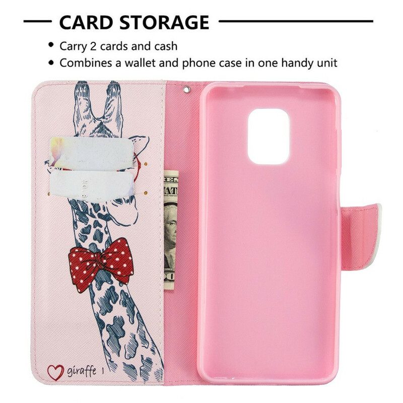 Folio Cover Xiaomi Redmi Note 9S / 9 Pro Giraffa Intelligente