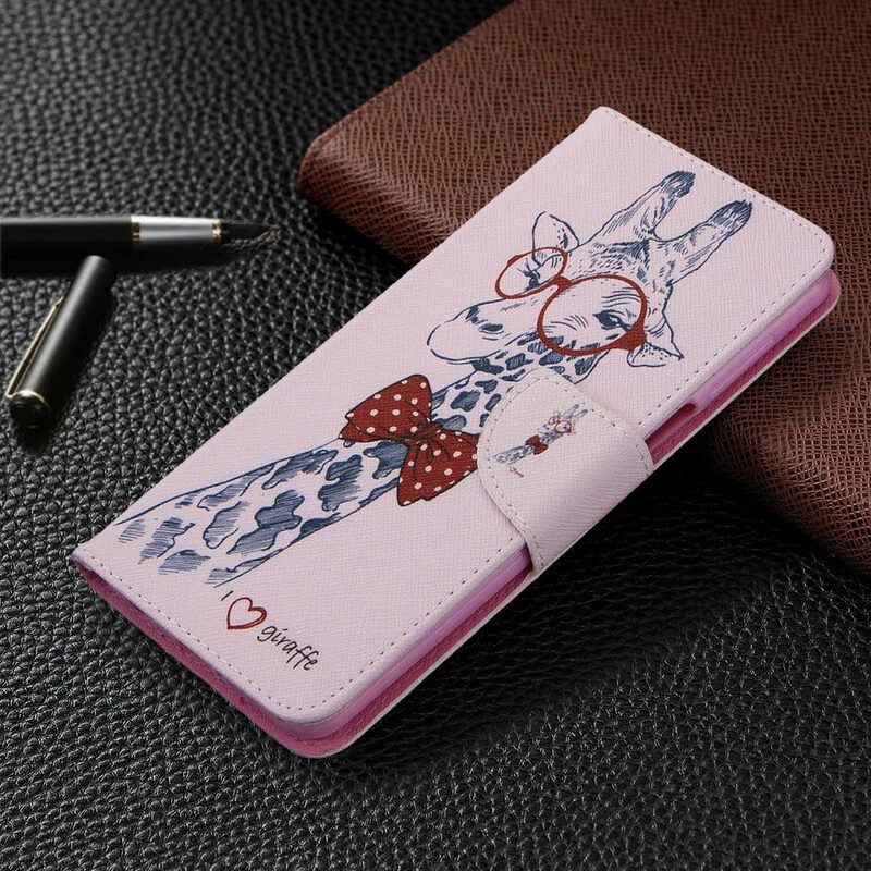 Folio Cover Xiaomi Redmi Note 9S / 9 Pro Giraffa Intelligente