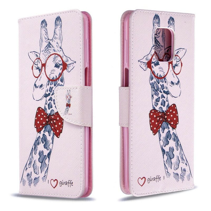 Folio Cover Xiaomi Redmi Note 9S / 9 Pro Giraffa Intelligente