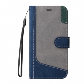 Custodia in pelle Honor Magic 5 Lite Bicolore Con Cinturino