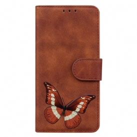 Custodia in pelle Honor Magic 5 Lite Disegno A Farfalla
