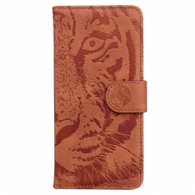 Custodia in pelle Honor Magic 5 Lite Impronta Di Tigre