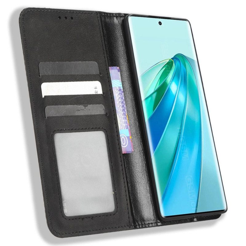 Folio Cover Honor Magic 5 Lite Custodia in pelle Stile Stilizzato In Pelle