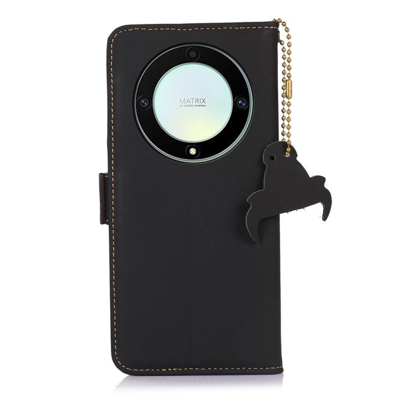 Folio Cover Honor Magic 5 Lite Funzione Rfid In Vera Pelle