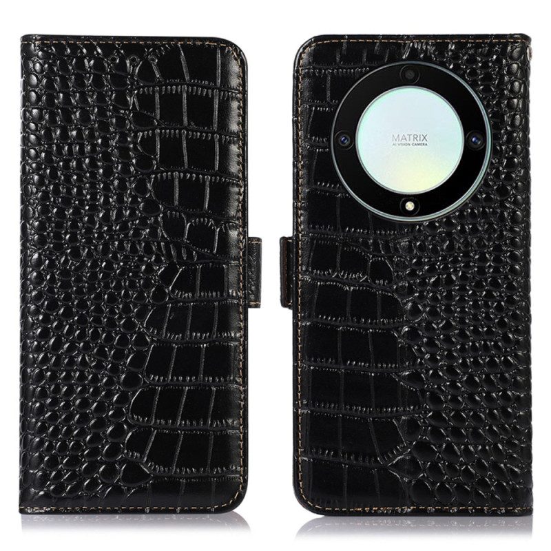 Folio Cover Honor Magic 5 Lite Rfid Stile Coccodrillo