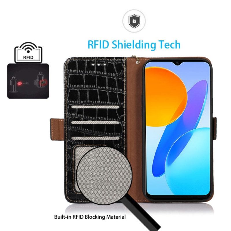 Folio Cover Honor Magic 5 Lite Rfid Stile Coccodrillo