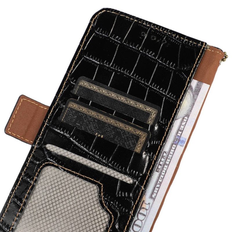 Folio Cover Honor Magic 5 Lite Rfid Stile Coccodrillo