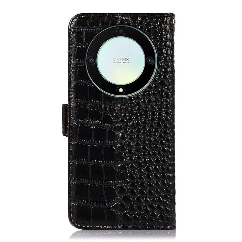 Folio Cover Honor Magic 5 Lite Rfid Stile Coccodrillo