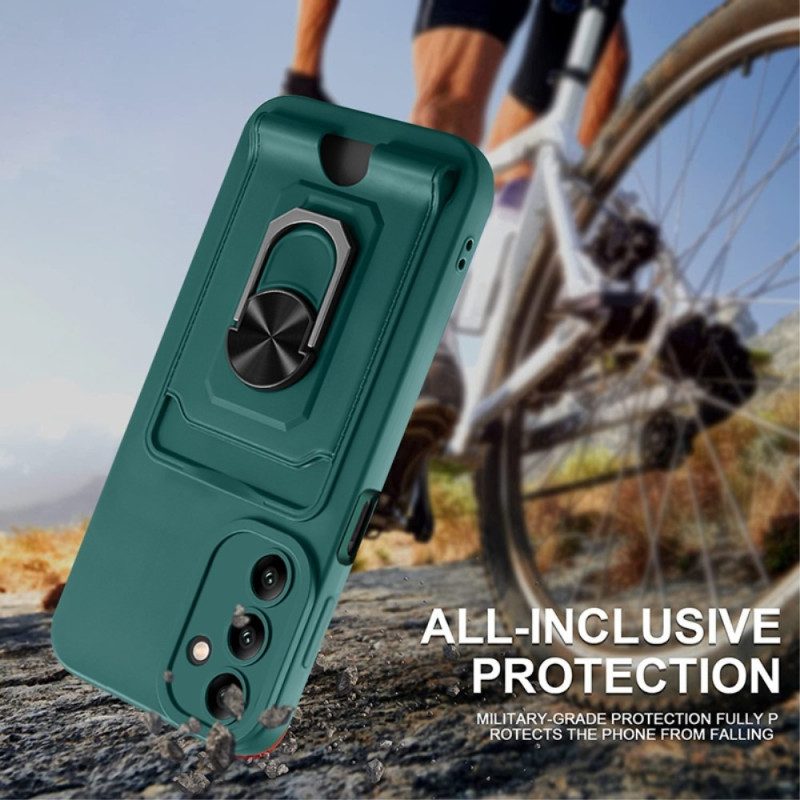 Cover Samsung Galaxy A14 / A14 5G Coulisse Con Porta Carte E Anello Di Sostegno