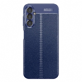 Cover Samsung Galaxy A14 / A14 5G Doppia Linea Litchi Effetto Pelle