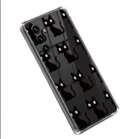Cover Samsung Galaxy A14 / A14 5G Gatti Neri Senza Soluzione Di Continuità