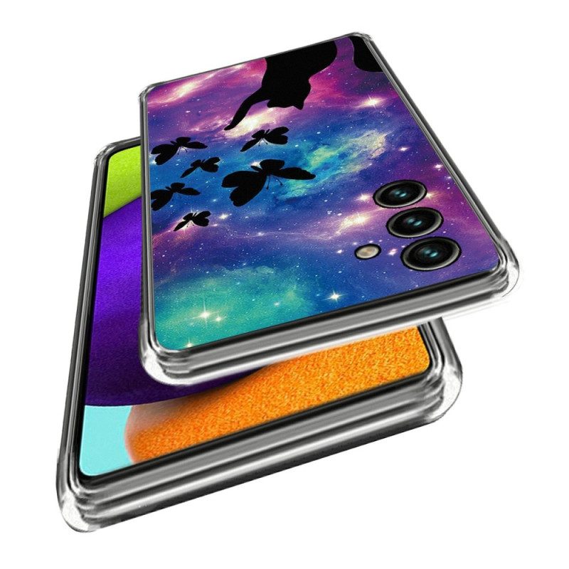 Cover Samsung Galaxy A14 / A14 5G Silicone Gatto Spaziale