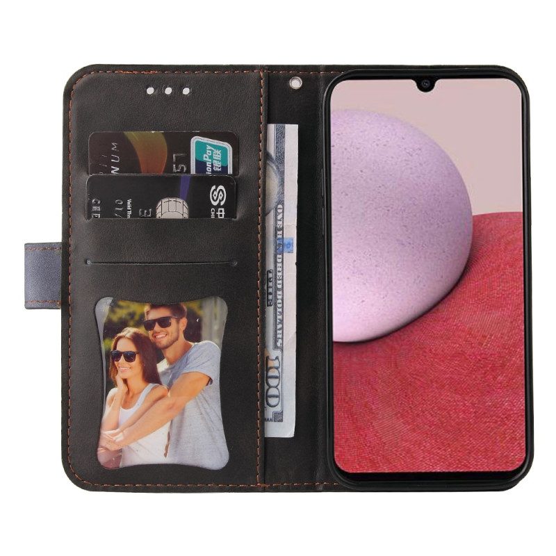 Custodia in pelle Samsung Galaxy A14 / A14 5G Bicolore Con Cinturino