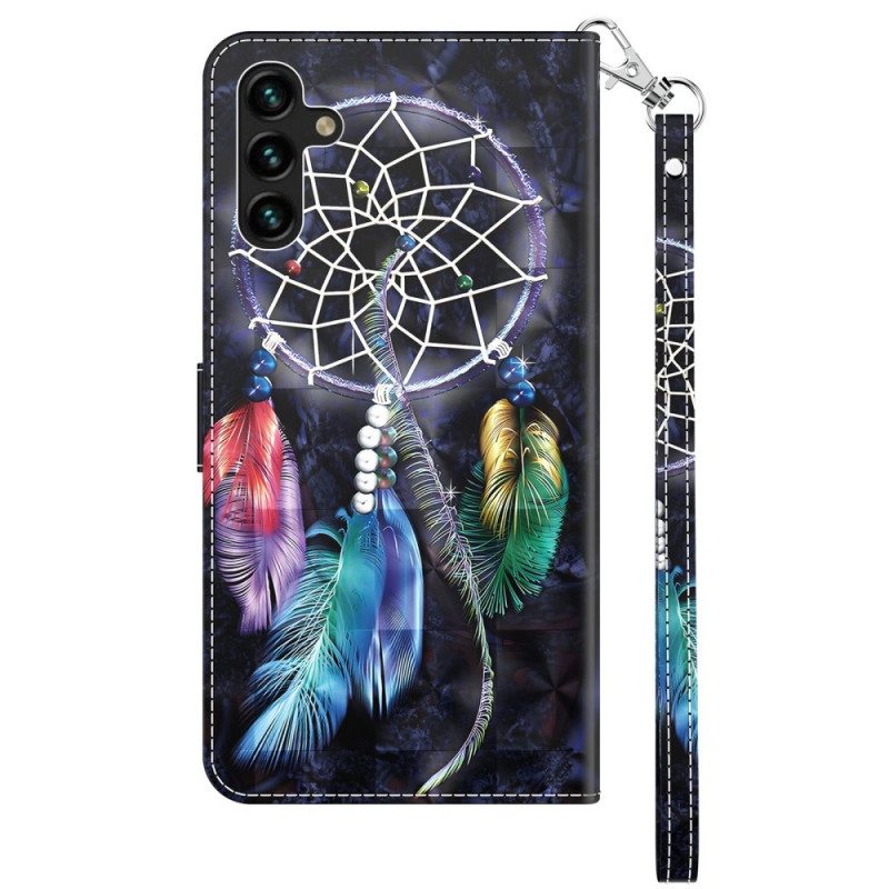 Custodia in pelle Samsung Galaxy A14 / A14 5G Cinghia Acchiappasogni