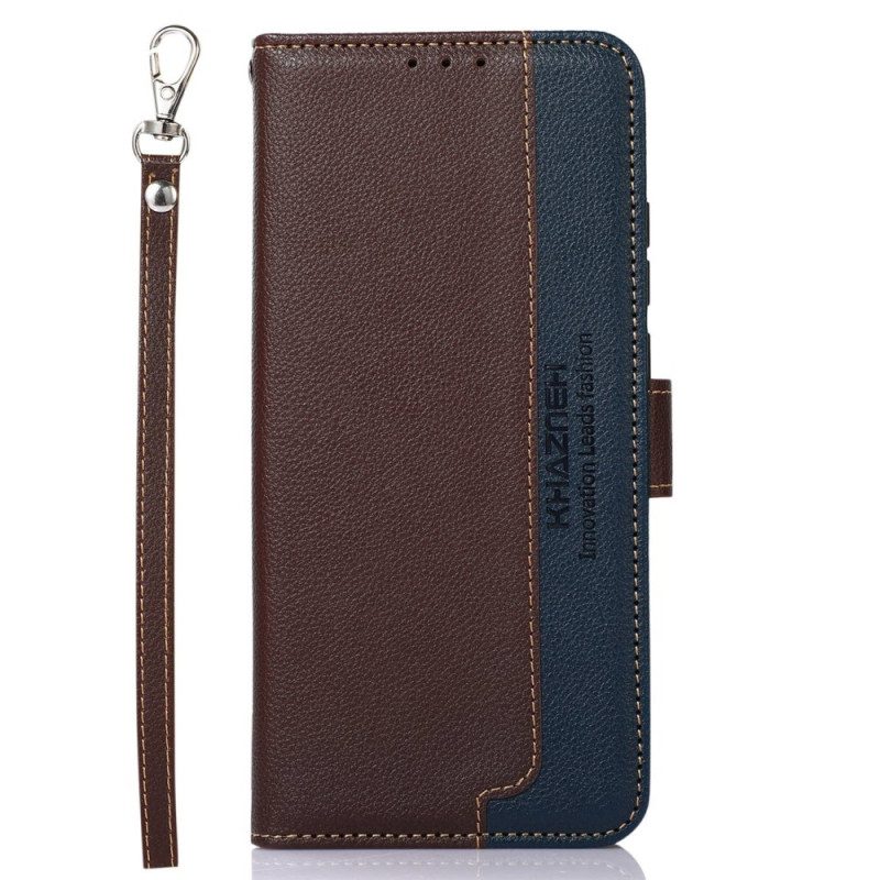 Custodia in pelle Samsung Galaxy A14 / A14 5G Lychee Style Rfid Khazneh