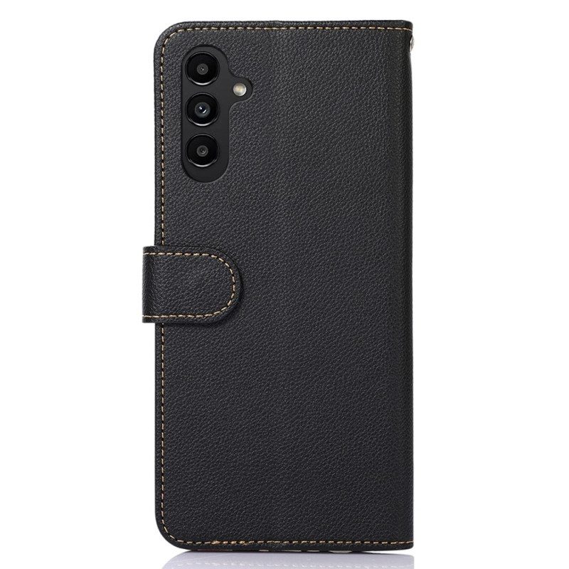 Custodia in pelle Samsung Galaxy A14 / A14 5G Lychee Style Rfid Khazneh