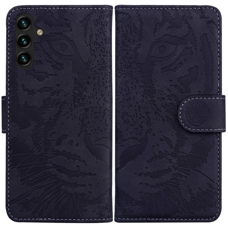 Custodia in pelle Samsung Galaxy A14 / A14 5G Stampa Tigrata