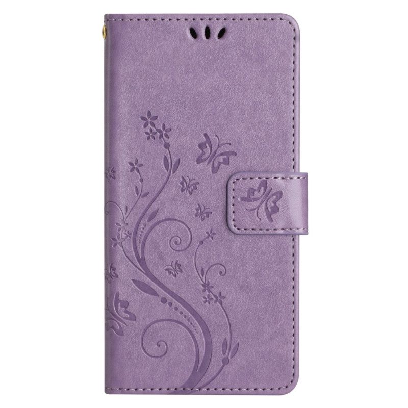 Custodia in pelle Samsung Galaxy A14 / A14 5G Strappy Floreale