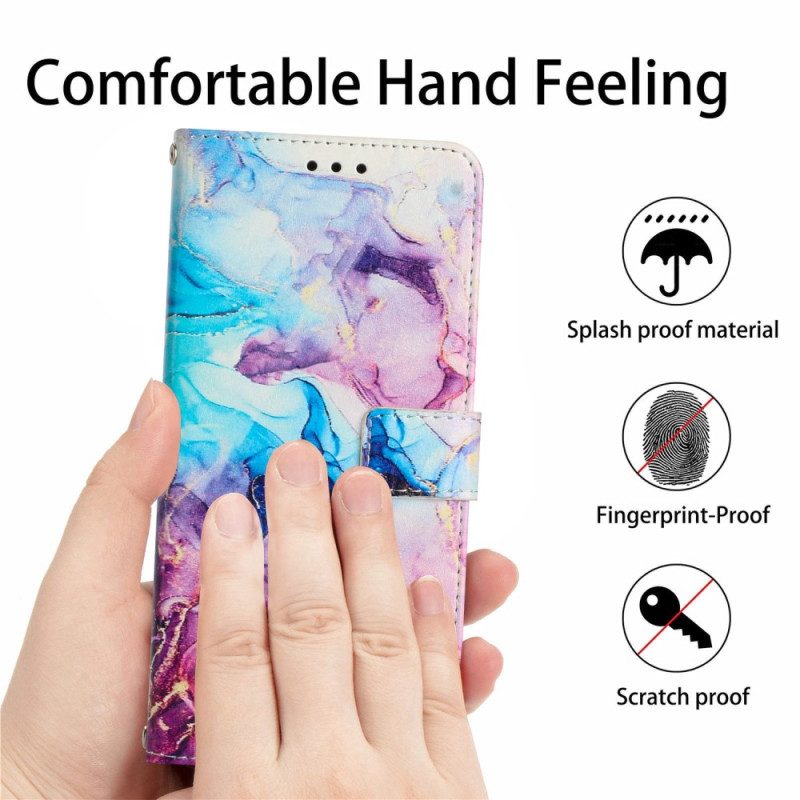 Custodia in pelle Samsung Galaxy A14 / A14 5G Striscia Di Marmo