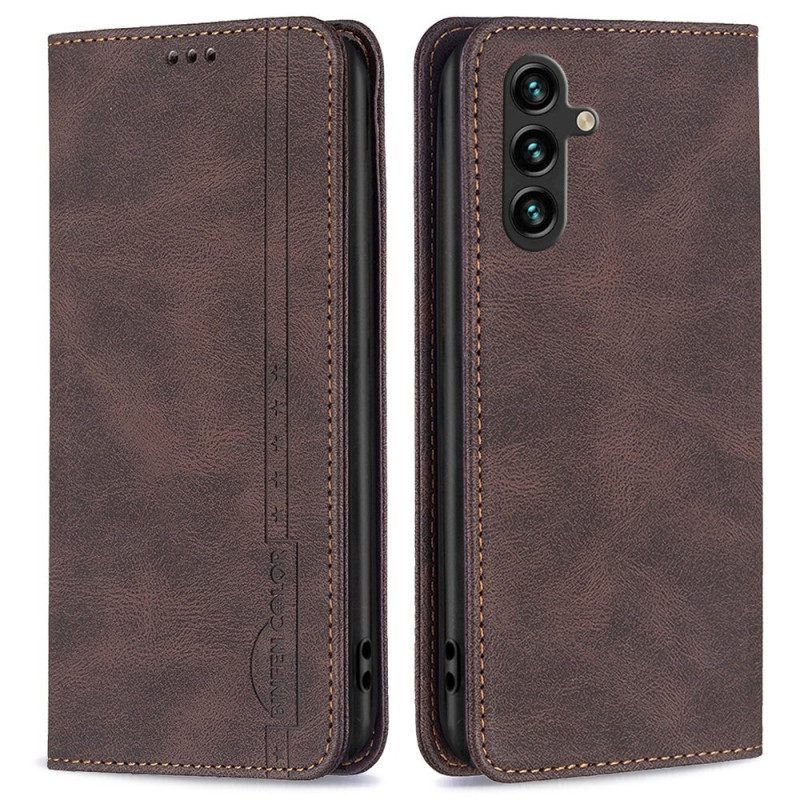 Folio Cover Samsung Galaxy A14 / A14 5G Custodia in pelle Design Binfen Colore