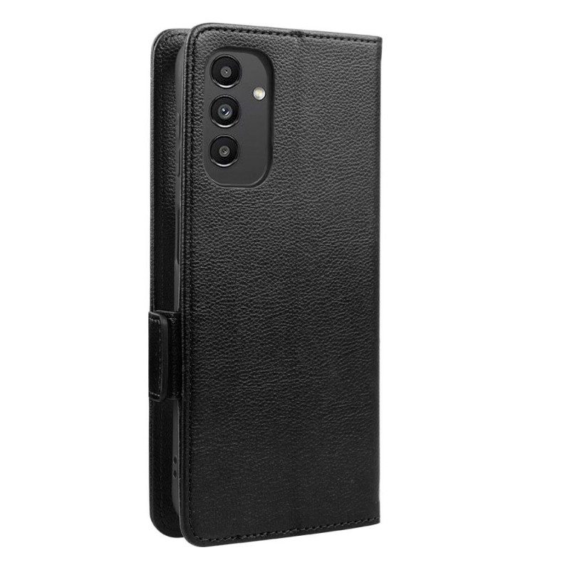 Folio Cover Samsung Galaxy A14 / A14 5G Strappy Litchi Stile In Pelle