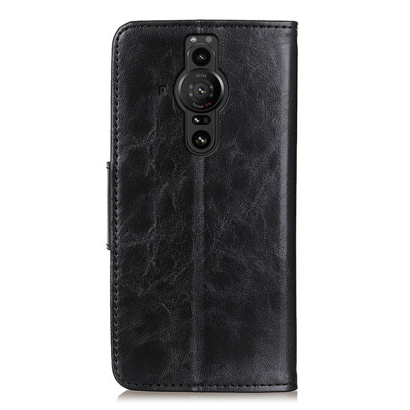 Custodia in pelle Sony Xperia Pro-I Chiusura Reversibile In Pelle Crosta