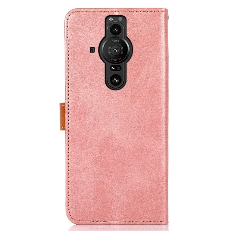 Custodia in pelle Sony Xperia Pro-I Con Cinturino Khazneh
