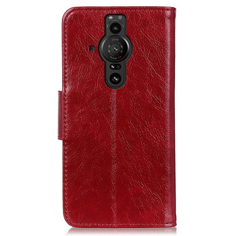 Custodia in pelle Sony Xperia Pro-I Crosta Di Nappa