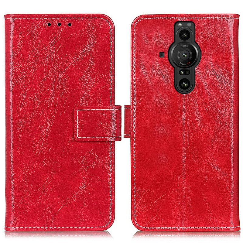 Custodia in pelle Sony Xperia Pro-I Cuciture Lucide Ea Vista