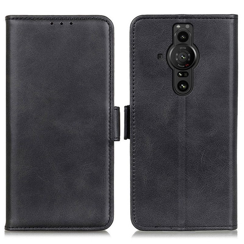 Custodia in pelle Sony Xperia Pro-I Folio Cover Doppio Lembo