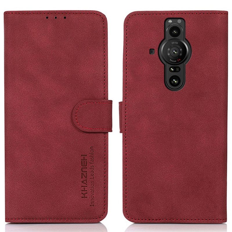 Custodia in pelle Sony Xperia Pro-I Khazneh Effetto Pelle Testurizzata