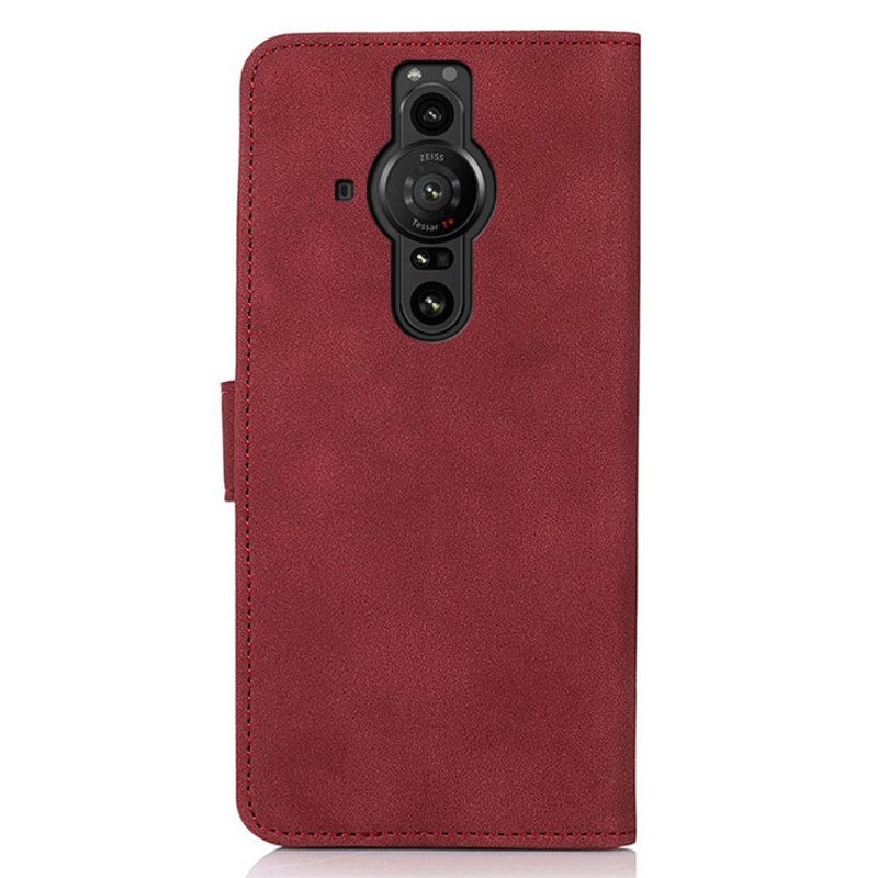 Custodia in pelle Sony Xperia Pro-I Khazneh Effetto Pelle Testurizzata