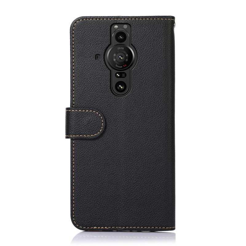 Custodia in pelle Sony Xperia Pro-I Lychee Style Rfid Khazneh
