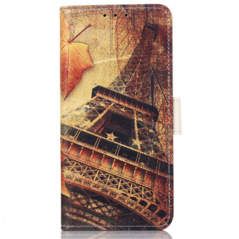 Custodia in pelle Sony Xperia Pro-I Torre Eiffel In Autunno