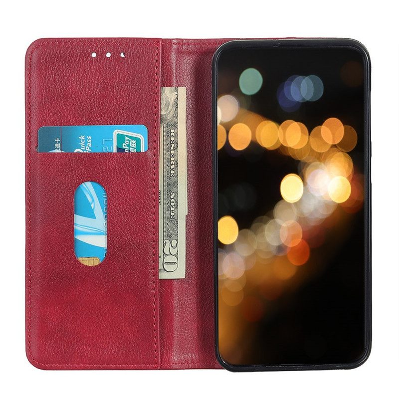 Folio Cover Sony Xperia Pro-I Custodia in pelle Pelle Crosta Litchi