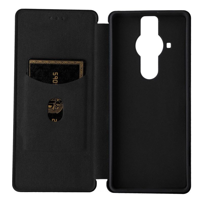 Folio Cover Sony Xperia Pro-I Custodia in pelle Fibra Di Carbonio