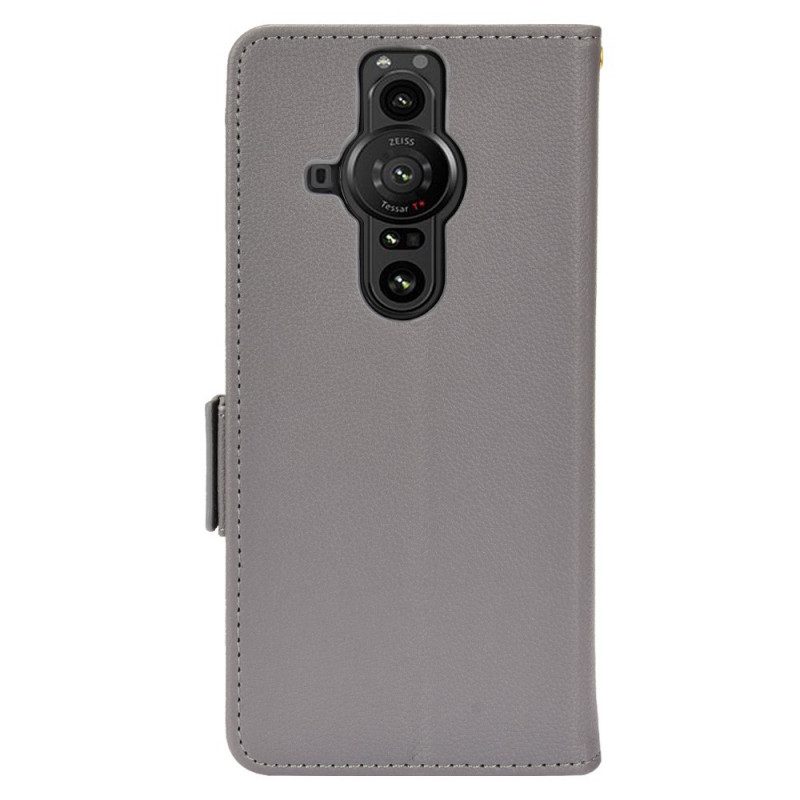 Folio Cover Sony Xperia Pro-I Effetto Pelle Litchi Premium