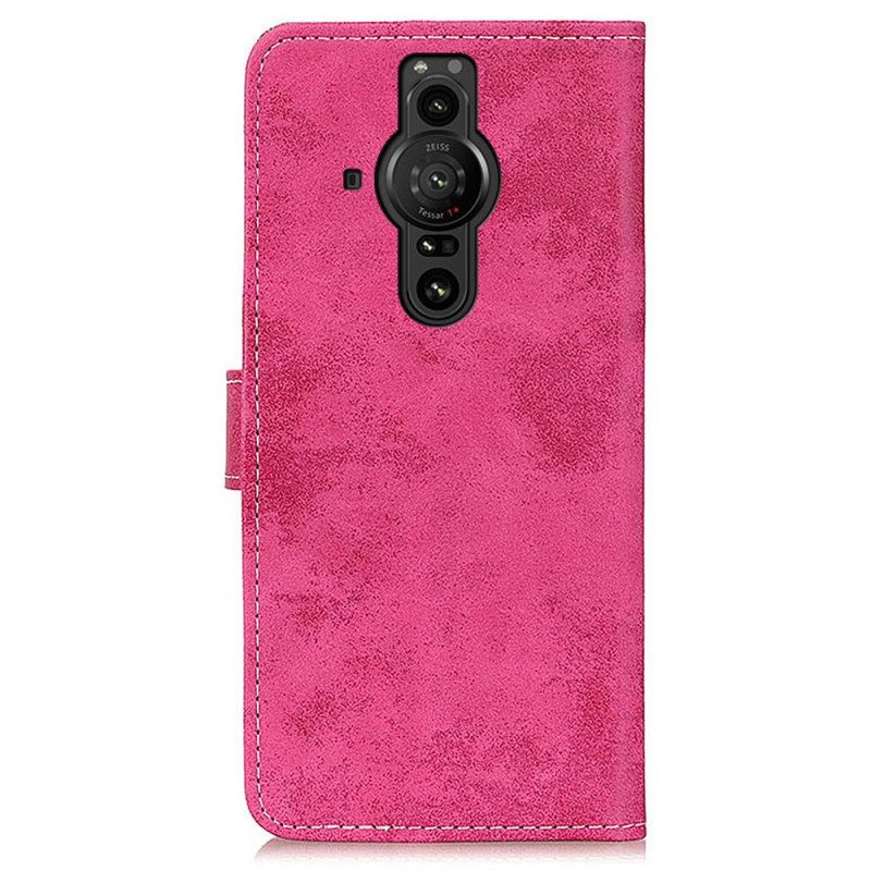 Folio Cover Sony Xperia Pro-I Effetto Pelle Vintage