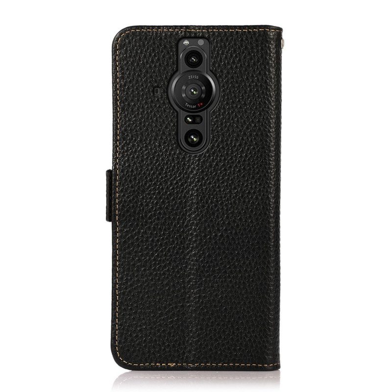 Folio Cover Sony Xperia Pro-I Pelle Litchi Khazneh Rfid