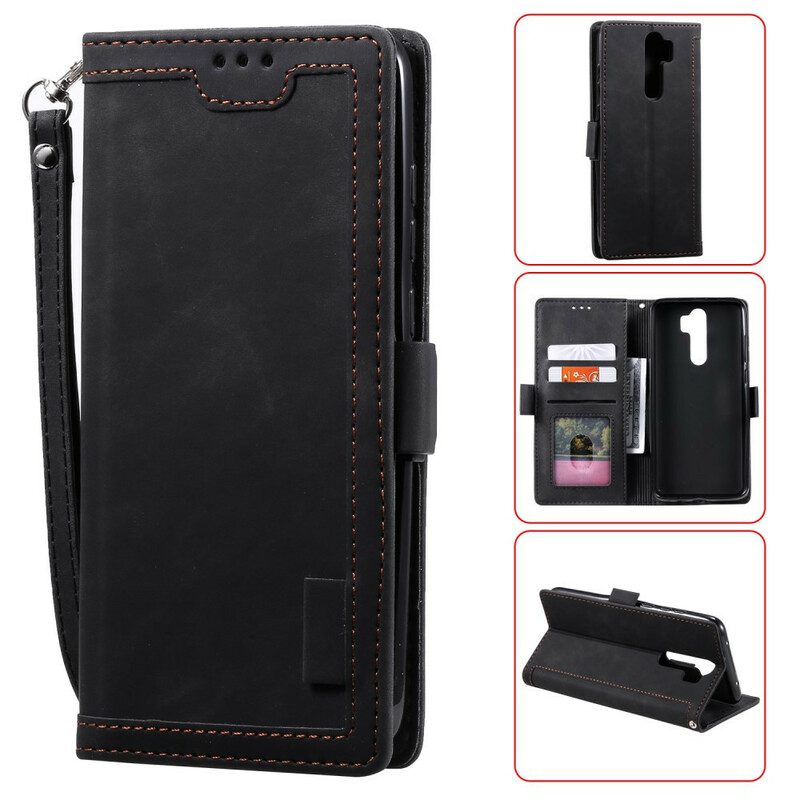 Custodia in pelle Xiaomi Redmi 9 Contorni Rinforzati In Ecopelle Bicolore