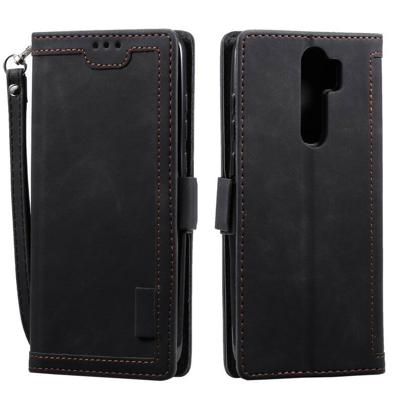 Custodia in pelle Xiaomi Redmi 9 Contorni Rinforzati In Ecopelle Bicolore