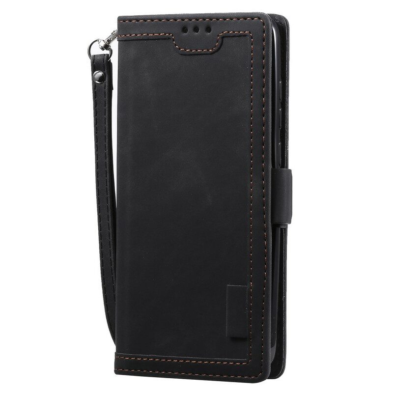Custodia in pelle Xiaomi Redmi 9 Contorni Rinforzati In Ecopelle Bicolore