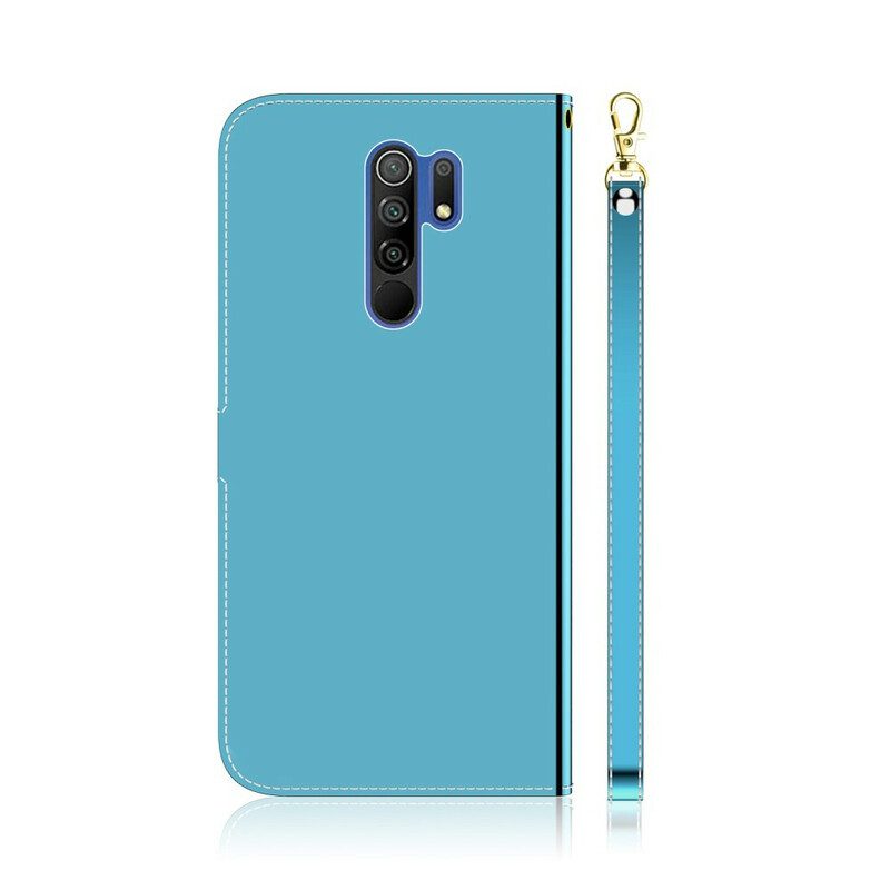 Custodia in pelle Xiaomi Redmi 9 Copri Specchietto In Ecopelle