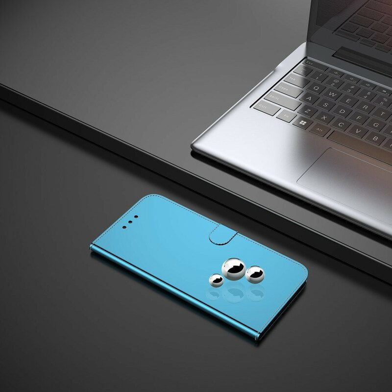 Custodia in pelle Xiaomi Redmi 9 Copri Specchietto In Ecopelle