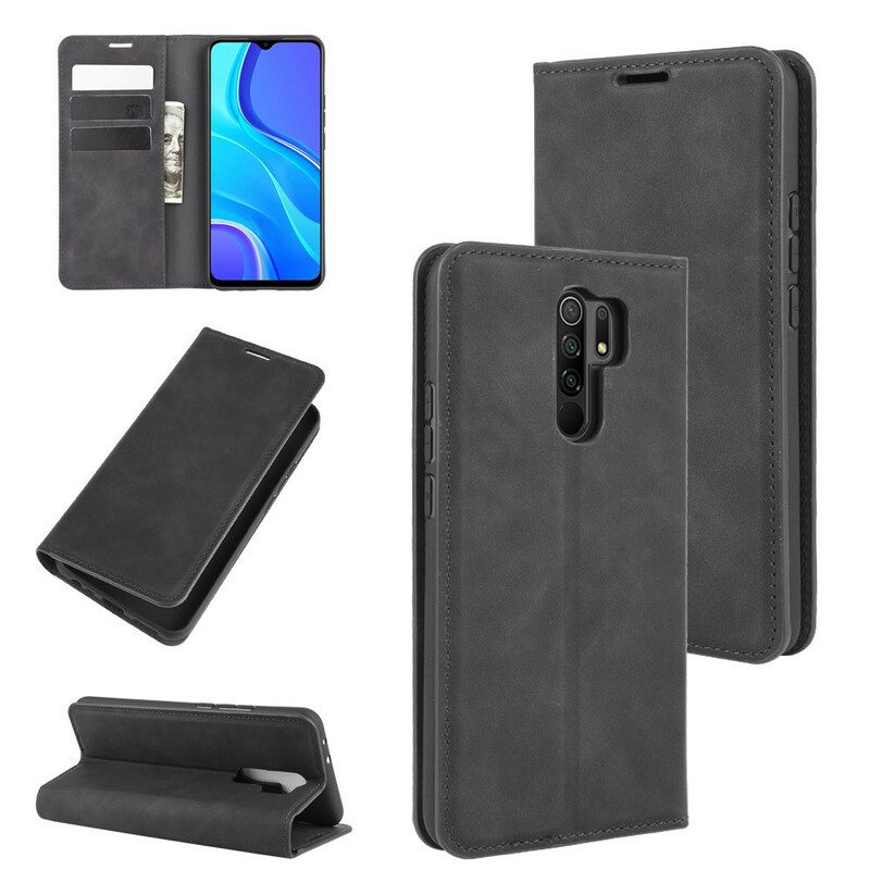 Folio Cover Xiaomi Redmi 9 Custodia in pelle Effetto Pelle Morbida