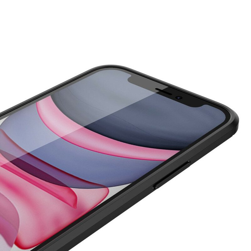Cover iPhone 12 Mini Doppia Linea Litchi Effetto Pelle
