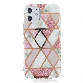 Cover iPhone 12 Mini Geometria Colorata In Marmo 2