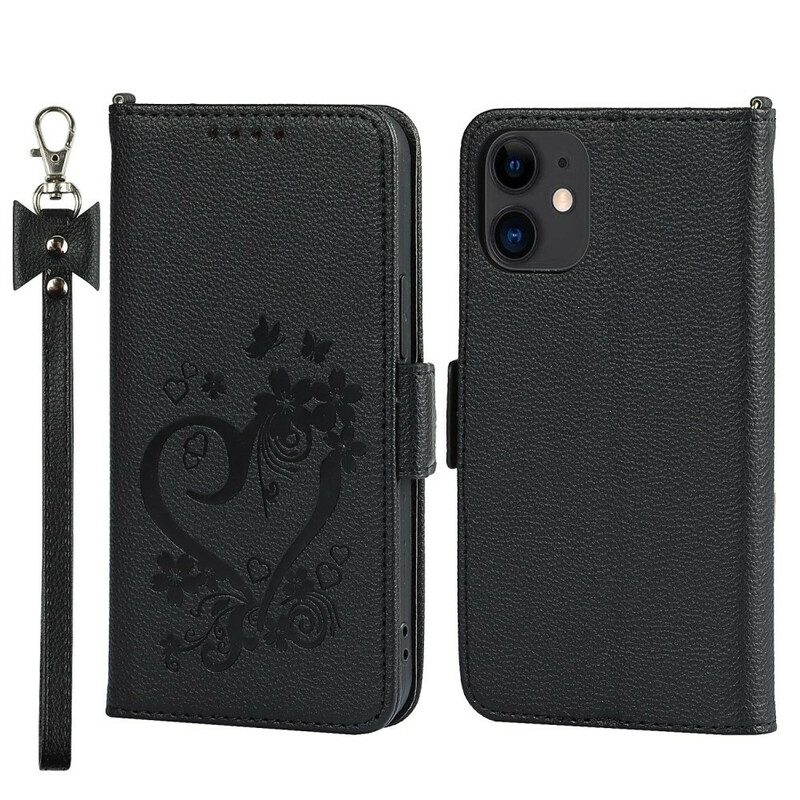 Custodia in pelle iPhone 12 Mini Cuore Strappato